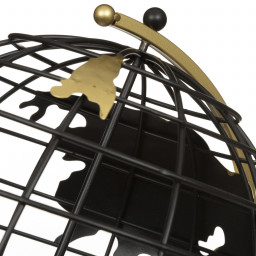 Globe déco en métal noir et doré H 70 cm