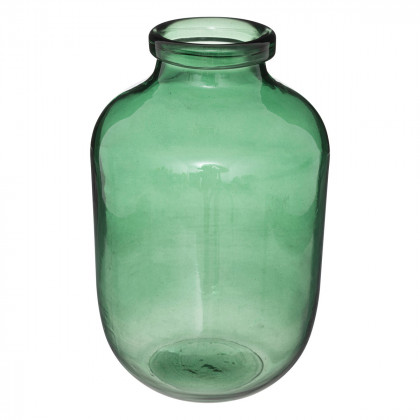 Vase bocal en Verre Vert H 28 cm