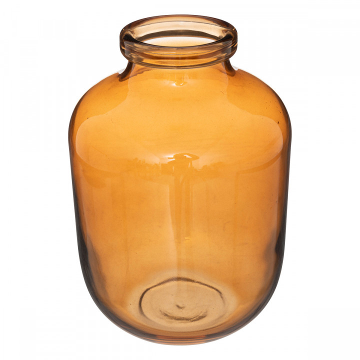 Vase bocal en Verre Ambre H 23 cm