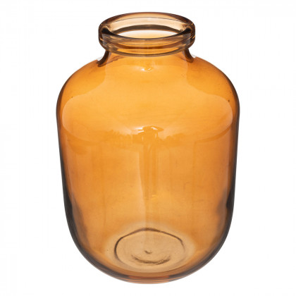 Vase bocal en Verre Ambre H 23 cm
