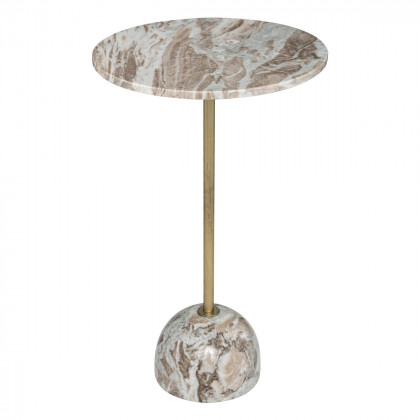 Table d'appoint Nema en marbre et métal Beige