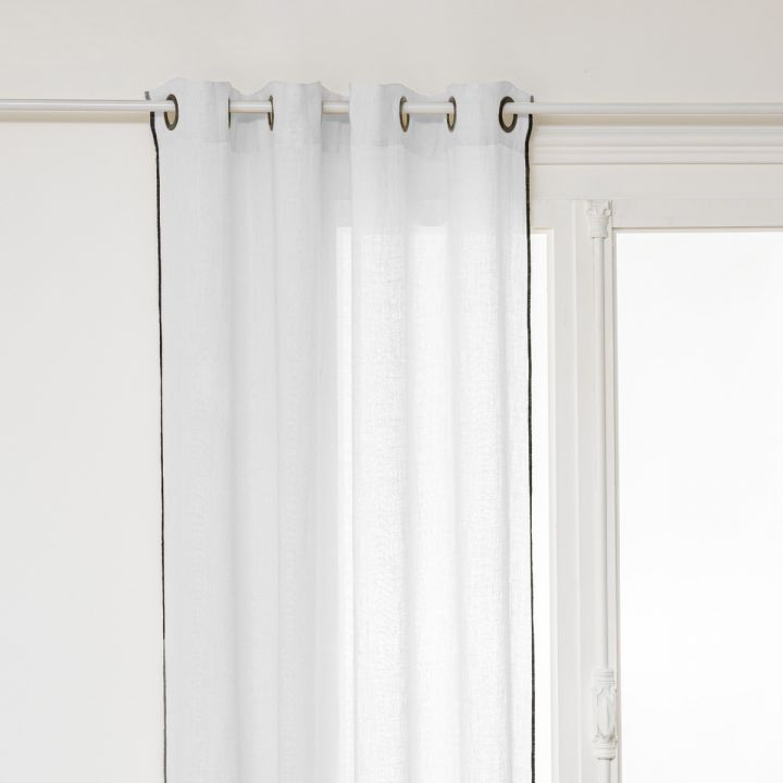 Rideau "Linah", lin, blanc, 130x260 cm