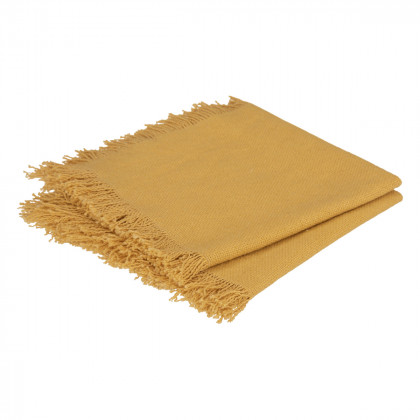 Lot de 2 serviettes de table Maha en Coton Jaune Ocre 40 x 40 cm