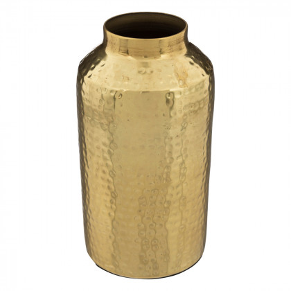 Vase Gold en Métal martelé Doré H 19 cm