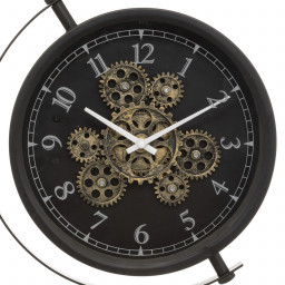 Horloge à poser en Verre et Métal Noir H 40 cm