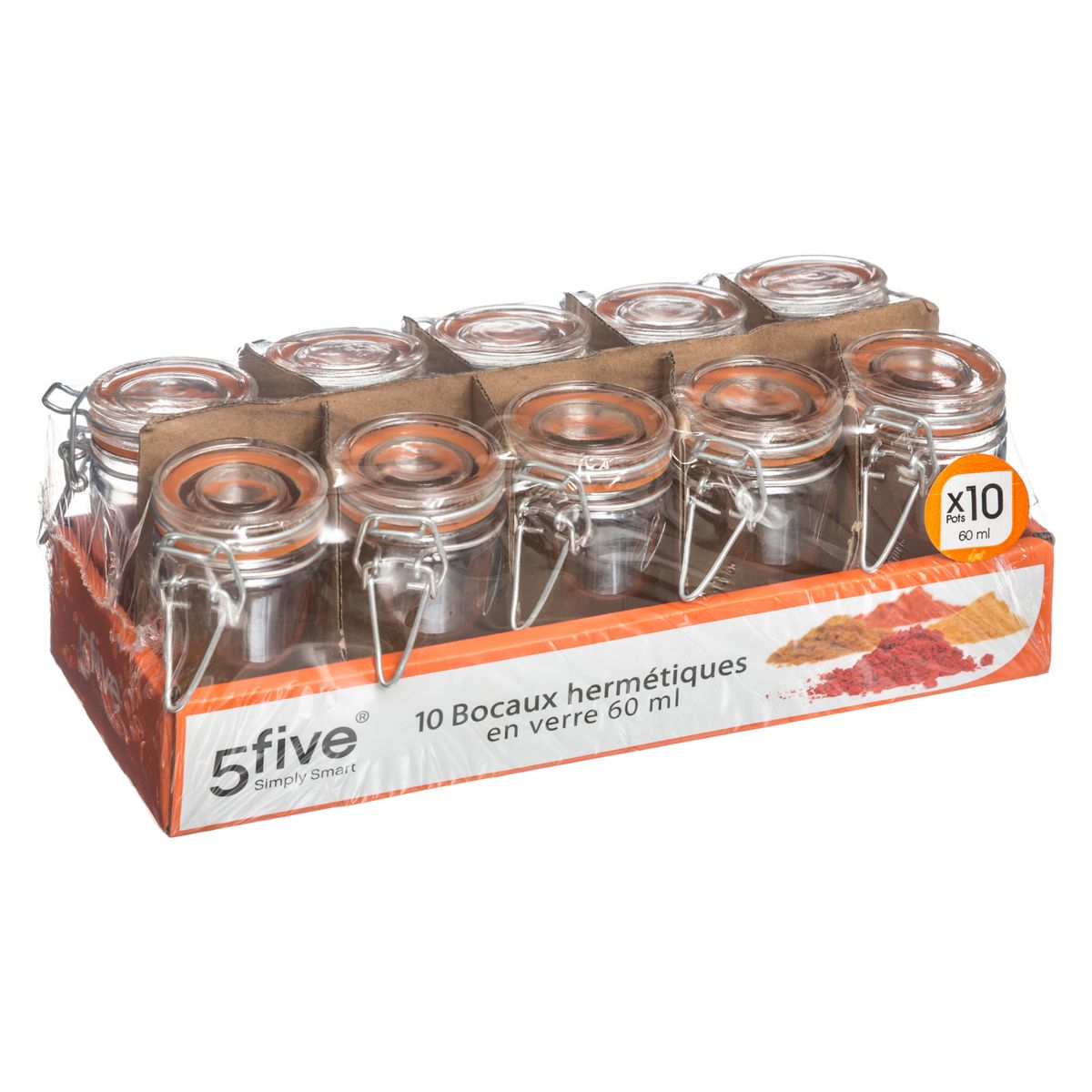 5five - 4 bocaux à épices en verre