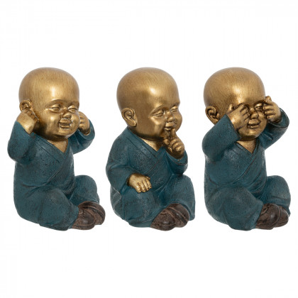 Set de 3 bouddhas de la sagesse Jil H 20.5 cm