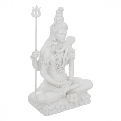 Statue Shiva Nathan en Résine Blanche H 28 cm
