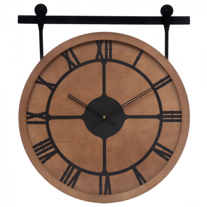 Horloge Loris sur poulies en Bois et Métal D 60 cm