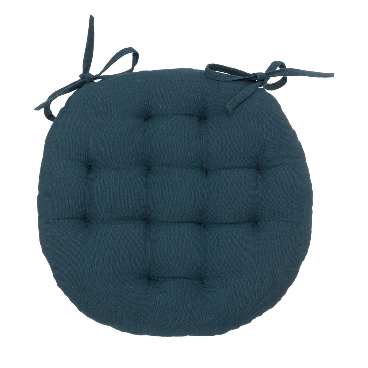 Galette de chaise ronde Bleu égéen D38 cm - Galettes de chaise - Décomania