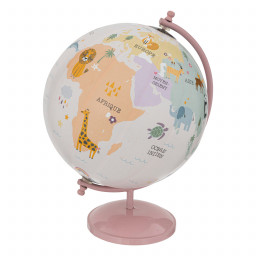 Globe avec base en métal Rose D 20 cm
