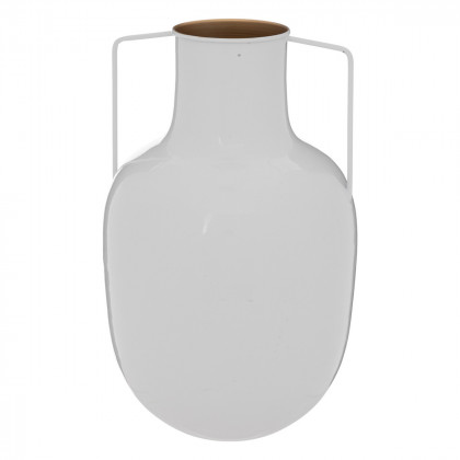 Vase en Métal Blanc H 30,5 cm 