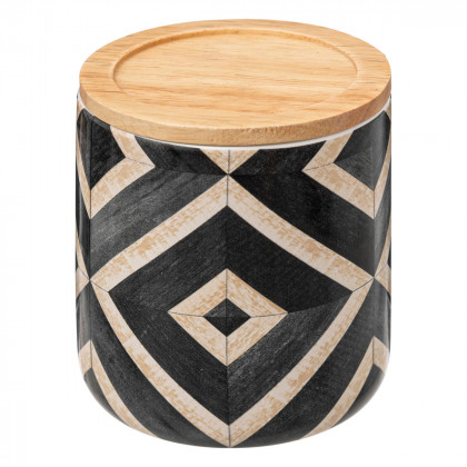 Pot à coton Canvas avec couvercle en Bambou